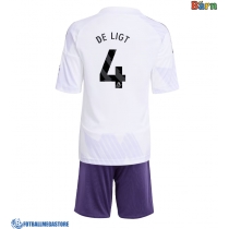 Fotballdrakt Barn Manchester United Matthijs de Ligt #4 Bortedraktsett 2025-26 Kortermet (+ Korte bukser)